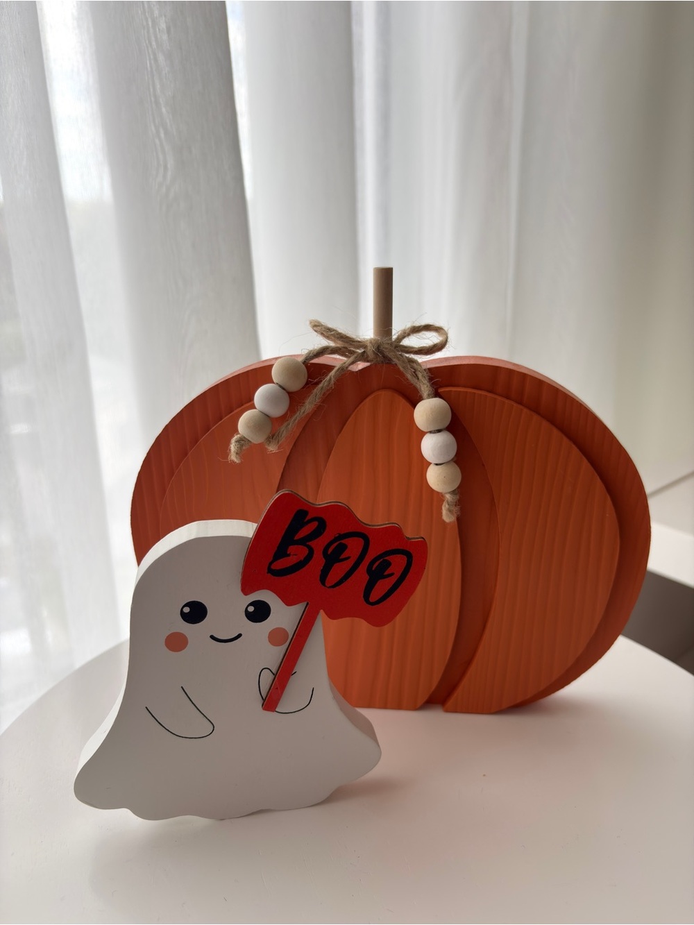 Halloween Pumpkin & Ghost Table Decor (Set of 2)